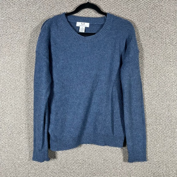 M Magaschoni Sweaters - M Magaschoni Mohair Wool Blend Sweater Womens Medium Blue Pullover Crew Neck‎